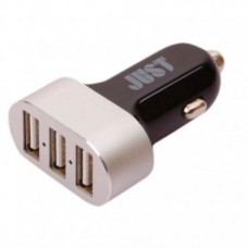 Автомобильное зарядное устройство Just Evo Trio USB Car Charger Black (CCHRGR-V-BLCK)