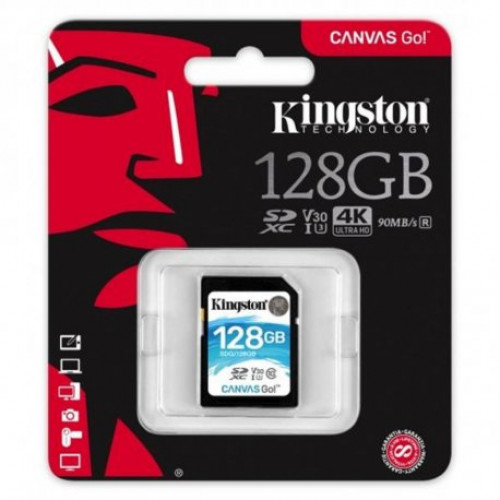 Купить Карта памяти Kingston SDXC 128GB Canvas Go! Class 10 UHS-I U3 (SDG/128GB)