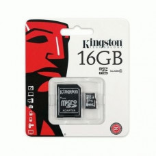 Карта памяти Kingston MicroSD 16GB Class 4 + SD-adapter (SDC4/16GB)