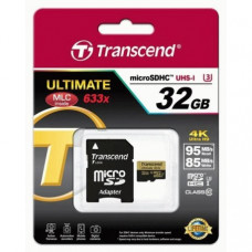 Карта памяти Transcend microSDHC 32GB Class 10 UHS-I U3 Ultimate + SD-adapter (TS32GUSDU3)