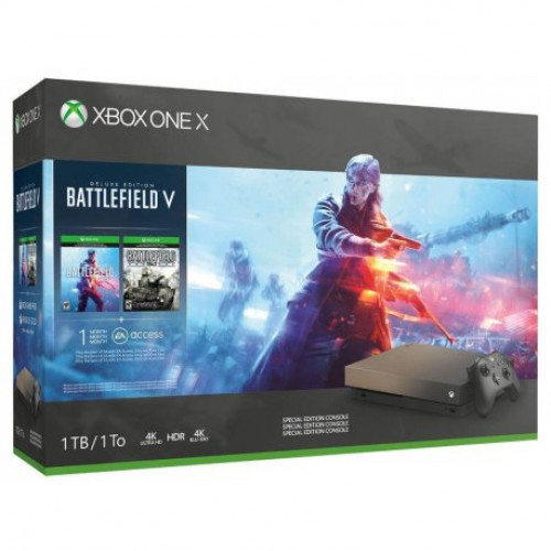 Купить Microsoft Xbox One X 1TB Gold Rush Special Edition + Battlefield V Deluxe + Battlefield 1943