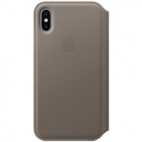 Купить Чехол Apple iPhone X Leather Case Folio Taupe (MQRY2)