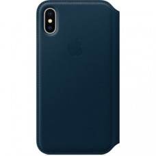 Чехол Apple iPhone X Leather Case Folio Cosmos Blue (MQRW2)