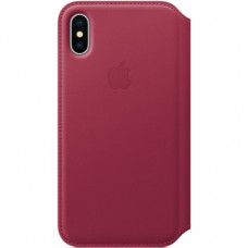 Чехол Apple iPhone X Leather Case Folio Berry (MQRX2)