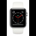 Купить Apple Watch Series 3 38mm (GPS+LTE) Stainless Steel Case with Soft White Sport Band (MQJV2)