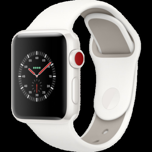 Купить Apple Watch Series 3 42mm (GPS+LTE) White Ceramic Case with Soft White/Pebble Sport Band (MQJY2)
