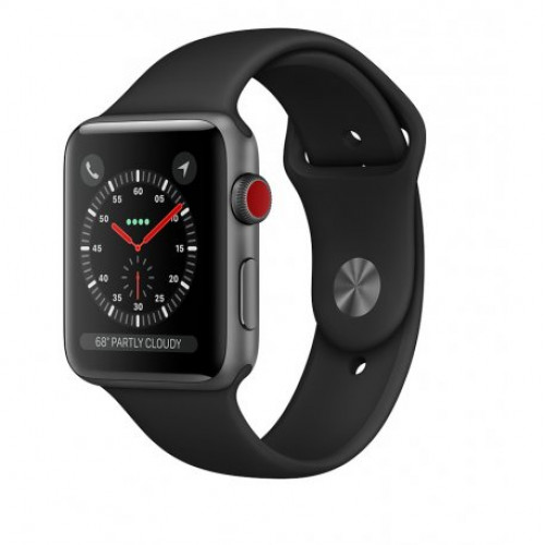 Купить Apple Watch Series 3 42mm (GPS+LTE) Space Gray Aluminum Case with Black Sport Band (MTGT2)
