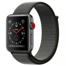 Apple Watch Series 3 38mm (GPS+LTE) Space Grey Aluminium Case with Dark Olive Sport Loop (MQJT2)