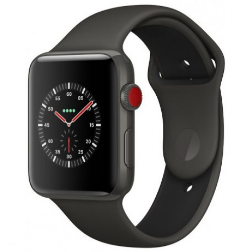 Купить Apple Watch Series 3 42mm (GPS+LTE) Gray Ceramic Case with Gray/Black Sport Band (MQKE2)