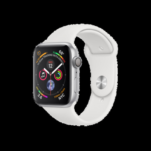 Купить Apple Watch Series 4 44mm (GPS) Silver Aluminum Case with White Sport Band (MU6A2)