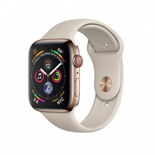 Купить Apple Watch Series 4 44mm (GPS+LTE) Gold Stainless Steel Case with Stone Sport Band (MTV72/MTX42)