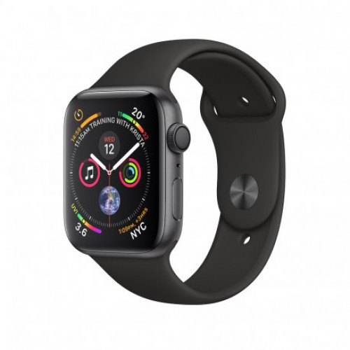 Купить Apple Watch Series 4 44mm (GPS) Space Gray Aluminum Case with Black Sport Band (MU6D2)