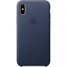 Чехол Apple iPhone X Leather Case Midnight Blue (MQTC2)