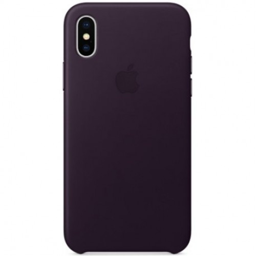 Купить Чехол Apple iPhone X Leather Case Dark Aubergine (MQTG2)