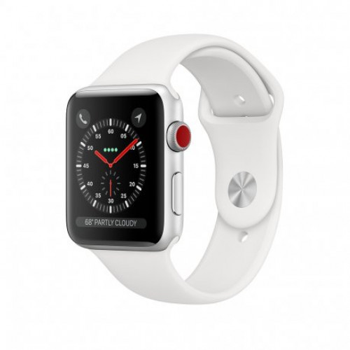 Купить Apple Watch Series 3 38mm (GPS+LTE) Silver Aluminum Case with White Sport Band (MTGG2)