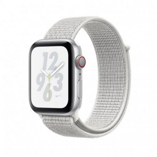 Купить Apple Watch Series 4 Nike+ 44mm (GPS+LTE) Silver Aluminum Case with Summit White Nike Sport Loop (MTXA2)