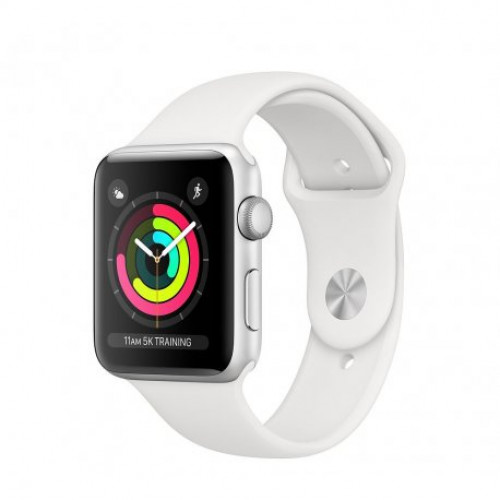 Купить Apple Watch Series 3 38mm (GPS) Silver Aluminum Case with White Sport Band (MTEY2)