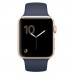 Купить Apple Watch Series 2 42mm Gold Aluminum Case with Midnight Blue Sport Band (MQ152)