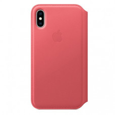 Чехол Apple iPhone XS Leather Folio Peony Pink (MRX12)