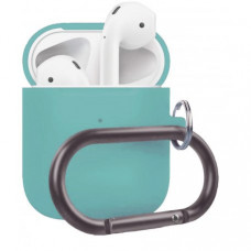 Чехол Wireless Silicone Case для Apple AirPods 2 with Carbine Turquoise