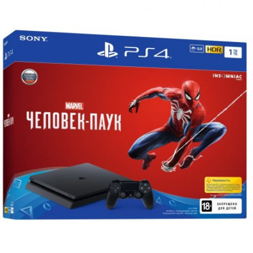 Купить PlayStation 4 Slim 1TB Black (CUH-2108B) Bundle + Marvel Человек-паук