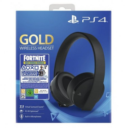 Купить Беспроводная гарнитура для Sony PlayStation Gold Wireless Headset (2018) Black + Fortnite