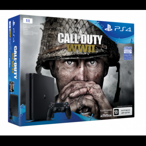 Купить Sony PlayStation 4 Slim 1TB (CUH-2108B) + Call of Duty: WWII