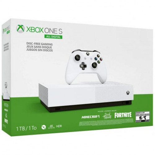 Купить Microsoft Xbox One S 1Tb White All-Digital Edition + Minecraft + Sea of Thieves + Fornite
