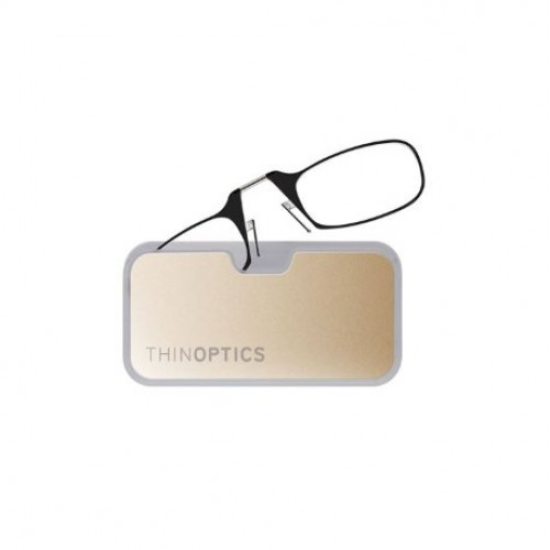 Купить Очки для чтения Thinoptics 1.50. черные + Чехол золотой метал (1.5BBMG)
