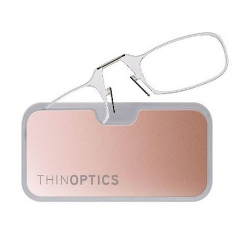 Купить Очки для чтения Thinoptics 1.50 Прозрачные + Чехол розовый метал (1.5CWMR)
