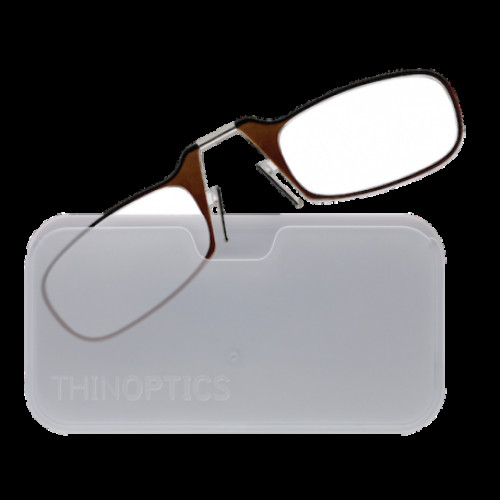 Купить Очки для чтения Thinoptics +2.50 Коричневые + Чехол универсальный Прозрачный (2.5BRWUP)