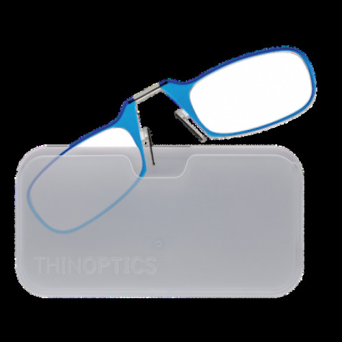 Купить Очки для чтения Thinoptics +2.00 Голубые + Чехол универсальный Прозрачный (2.0BLUWUP)