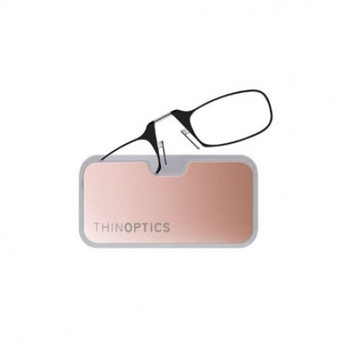 Купить Очки для чтения Thinoptics 1.50 Черные + Чехол розовый метал (1.5BBMR)