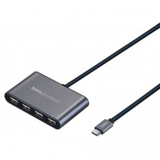 Адаптер Hoco HB3 Type-C 4 USB Grey