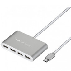 Адаптер Hoco HB3 Type-C 4 USB Silver