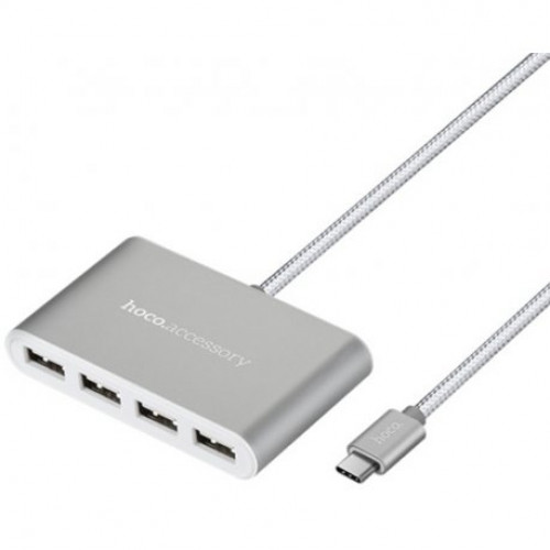 Купить Адаптер Hoco HB3 Type-C 4 USB Silver