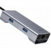 Купить Адаптер Baseus Multi-functional Hub Type-C to USB3.0 2+HDMI 1+USB-C(PD) 1+RJ45 1+TF/SD (CATXF-0G)