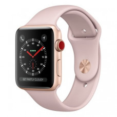 Apple Watch Series 3 42mm (GPS+LTE) Gold Aluminum Case with Pink Sand Sport Band (MQK32)