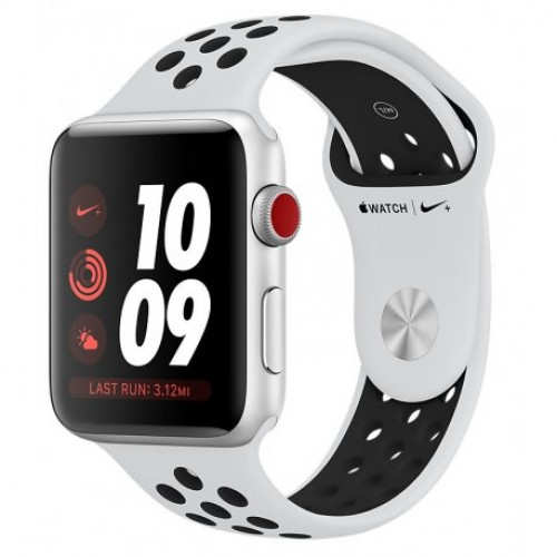 Купить Apple Watch Series 3 Nike+ 38mm (GPS+LTE) Silver Aluminum Case with Pure Platinum/Black Nike Sport Band (MQL52)
