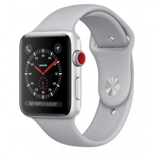 Купить Apple Watch Series 3 42mm (GPS+LTE) Silver Aluminum Case with Fog Sport Band (MQK12)