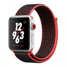 Apple Watch Series 3 Nike+ 42mm (GPS+LTE) Silver Aluminum Case with Bright Crimson/Black Nike Sport Loop (MQLE2)