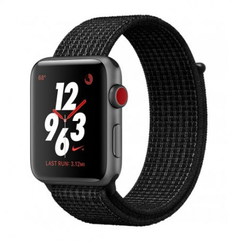 Купить Apple Watch Series 3 Nike+ 42mm (GPS+LTE) Space Gray Aluminum Case with Black/Pure Platinum Nike Sport Loop (MQLF2)