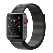 Apple Watch Series 3 42mm (GPS+LTE) Space Gray Aluminum Case with Dark Olive Sport Loop (MQK62)