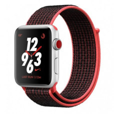 Apple Watch Series 3 Nike+ 38mm (GPS+LTE) Silver Aluminum Case with Bright Crimson/Black Nike Sport Loop (MQL72)