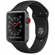 Apple Watch Series 3 38mm (GPS+LTE) Space Gray Aluminum Case with Black Sport Band (MTGH2)