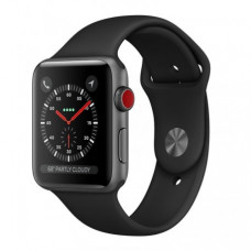 Apple Watch Series 3 38mm (GPS+LTE) Space Gray Aluminum Case with Black Sport Band (MQJP2)