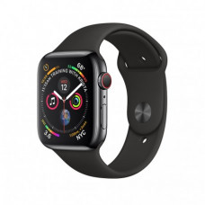 Apple Watch Series 4 44mm (GPS+LTE) Space Black Stainless Steel Case with Black Sport Band (MTV52)
