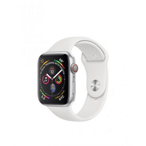 Купить Apple Watch Series 4 40mm (GPS+LTE) Silver Aluminum Case with White Sport Band (MTVA2/MTUD2)