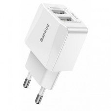Сетевое зарядное устройство Baseus Mini Dual-U Charger 2.1 A (CCALL-MN02) White