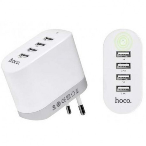Купить Сетевое зарядное устройство Hoce C19 Doma 4USB 4.8A White